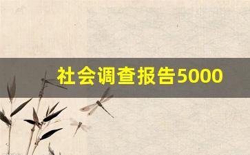 社会调查报告5000字8篇_满意度调查报告怎么写 范文